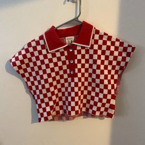 Fashion Brand Company Red Checkered Crop
